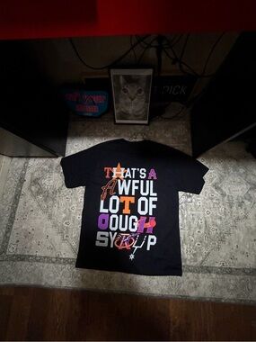 Black Graphic Kids T-Shirt with Multicolor Typography